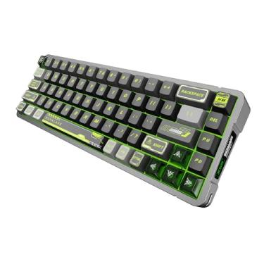 Imagem de ROYALAXE Teclado para jogos X68 com interruptor magnético com fio, teclas Mecha PBT, estrutura montada em bandeja E-Sports, retroiluminação RGB, gatilho rápido de efeito Hall, teclado mecânico