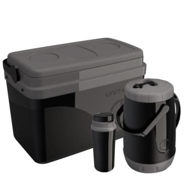 Imagem de Kit Caixa Cooler 15l + Jarra 2,5l E Copo Térmico 650ml Unitermi, PRETA