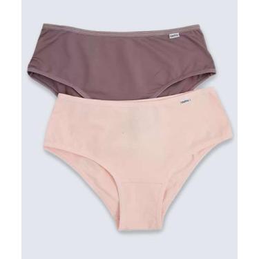 Imagem de Kit 2 Calcinhas Cintura Alta DelRio-80613, Roxo, Rosa, GG