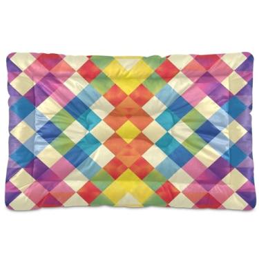 Imagem de CEBUGI Cama para cães de 61 x 45 cm, lavável, respirável, tapete para animais de estimação com fundo antiderrapante, tapete de tabuleiro de xadrez para cães pequenos e médios