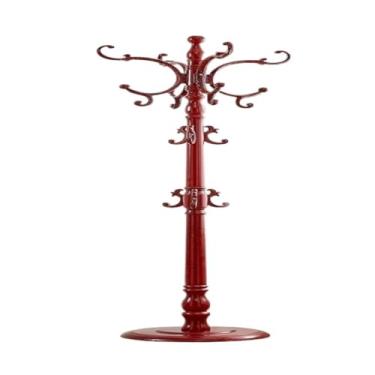 Imagem de A1DFDFGOQSFG Cabideiro de chão, cabideiro de madeira de chão, suporte para pendurar roupas de quarto, multifuncional e simples (vermelho) (vermelho)