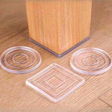 Imagem de Pacote com 4 almofadas de silicone rotundity para pés de móveis, 3,5 cm de diâmetro, protetores de perna de mesa antiderrapantes (transparentes)