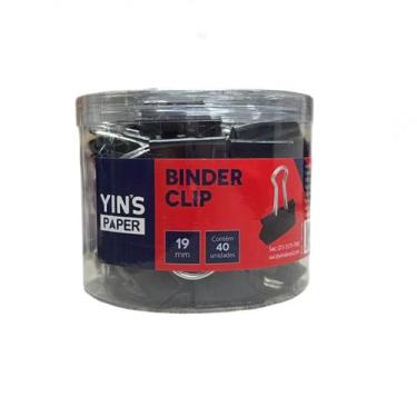 Imagem de Binder Clip 19mm Preto com 40 Unidades - Yins Paper