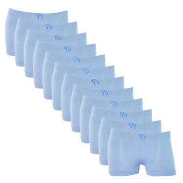 Imagem de Kit 12 Cuecas Boxer RP Menino Infantil Microfibra Elastano, 12 azul, G