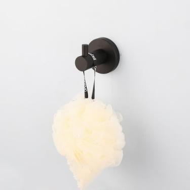 Imagem de Conjunto de acessórios de banheiro preto 304 toalheiro de aço inoxidável suporte de sabão gancho escova de vaso sanitário, ferragens de banheiro, gancho único