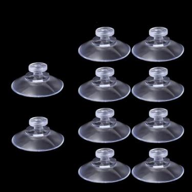 Imagem de NevStp Ventosas de PVC transparentes, suportes de sucção adesivos fortes, gancho, almofadas de sucção de carro, cozinha, banheiro, janela, vidro, decoração, 10 peças (5 cm)