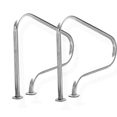 Imagem de Corrimãos de piscina para piscina enterrada, trilho de piscina à prova de ferrugem, corrimão de água para jardim, quintal, piscinas internas, fácil de instalar