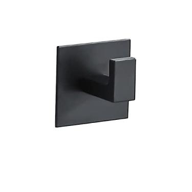 Imagem de NevStp Ganchos de parede autoadesivos pretos para pendurar chaves cabide porta roupão gancho cabide toalha suporte acessórios de banheiro, L1001 preto 1 peça