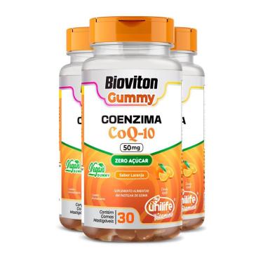 Imagem de Kit 3 Gummy Coenzima Q10 Unilife 30 Gomas Laranja