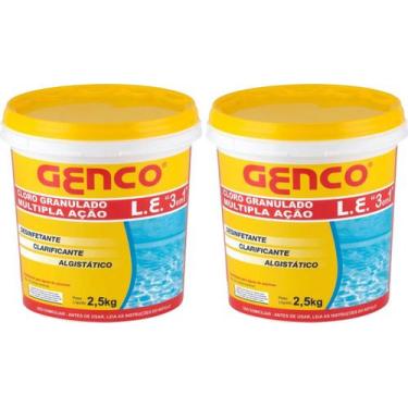 Imagem de 2 Cloro 2,5kg Para Piscina Puro Multipla Ação 3 Em 1 Genco