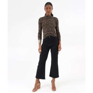 Imagem de Calça Jeans Reta Feminina Bolsos Preto-68141 - VIZZY JEANS, 38, Preto