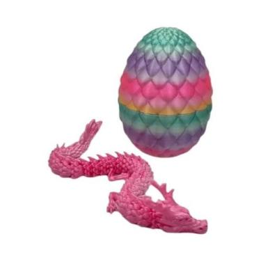 Imagem de Ovo surpresa de dragão chinês 3D, mini decoração conjunta móvel, prese