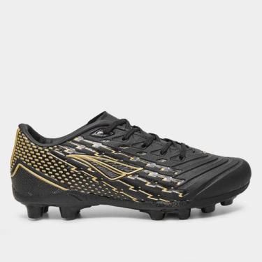 Imagem de Chuteira Campo Infantil Penalty Garra Y-2.0, Preto, Dourado, 29