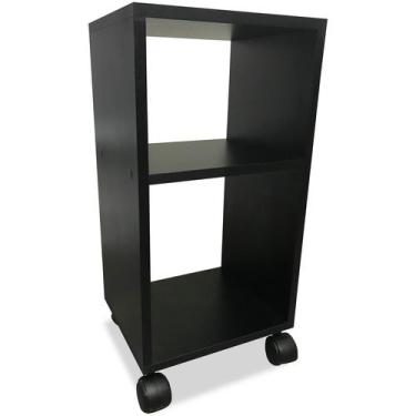 Imagem de Mesa de cabeceira Nicho em Madeira MDF 60 x 30 com Rodízio - Preto - G