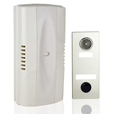 Imagem de Newhouse Hardware Campainha MC145S com visor para apartamentos e casas com portas de madeira, prata