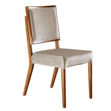 Imagem de Conjunto com 2 Cadeiras Olimpia Veludo Bege e Imbuia Natural