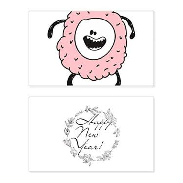 Imagem de Cartão de felicitações Alien Rosa Cyclops Ano Novo Festival Bless Mensagem presente