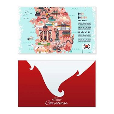 Imagem de Mapa pontos de referência da Coreia Holiday Holiday Merry Christmas Cartões de parabéns Mensagem de Natal