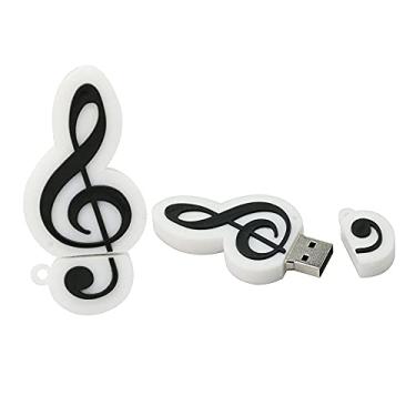Imagem de 128 GB Music Note Shape USB Flash Drives Pen Drive Memoria Flash Stick PenDrives USB Flash Disk Thumb Drive U Disk USB Drive USB 2.0 Pen Drive PenDrive (Branco)