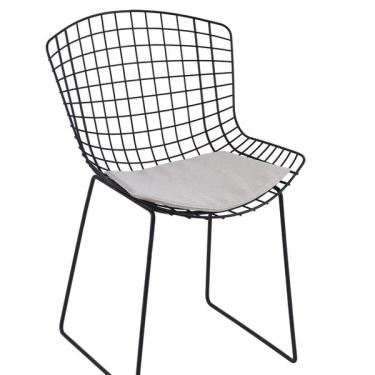 Imagem de Cadeira Bertoia Industrial Daf Móveis Em Aço Carbono Almofada