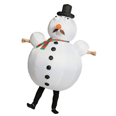 Imagem de JYZCOS Fantasia inflável de boneco de neve do tio para adultos, vestido extravagante de Natal, Branco, G