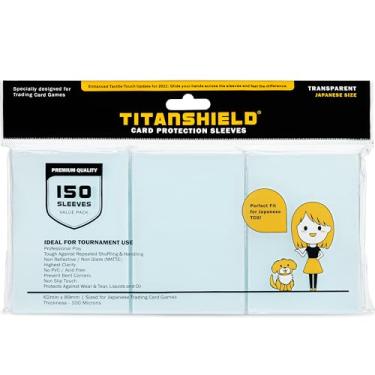 Imagem de TitanShield (Manga 150/transparente) Protetor de baralho pequeno tamanho japonês para Yu-Gi-Oh, Cardfight!! Vanguard & Photocards