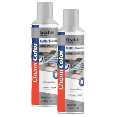 Imagem de kIT 2 Grafite Spray Lubrificante A Seco Chemicolor 250ml