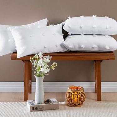Imagem de Kit Almofadas Cheias 60cm x 30cm Poppy 04 Peças - BIA ENXOVAIS, Branco