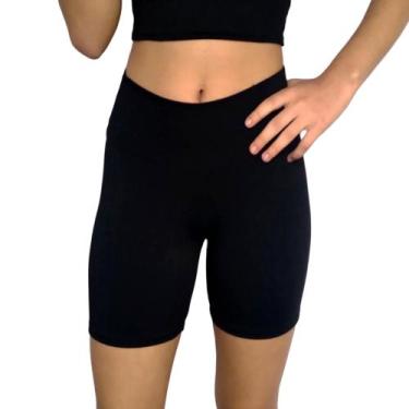 Imagem de Short Feminino Meia Coxa Justo Praia Cós Liso Suplex Pp ao Plus Size -