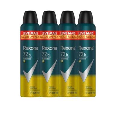 Imagem de Kit Desodorante Aerosol Rexona V8 Amarelo 250ml - 4 Unidades