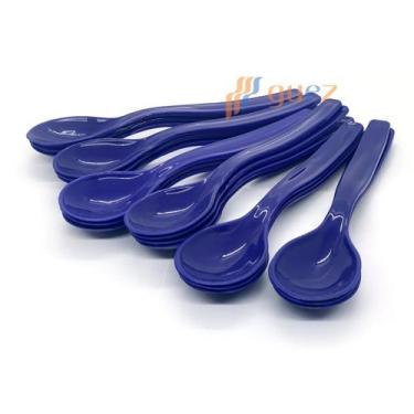 Imagem de Kit 40 colher escolar azul bic 7ml em polipropileno merenda lanches - 
