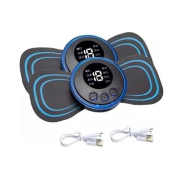 Imagem de Kit Com 2 Mini Massageador Elétrico Portátil Aparelho Massageador Elétrico Recarregável Portátil p/Dor Muscular Pescoço Pernas Coluna Lombar e Cervicalsem fio usb fisioterapia tens relaxamento corporal