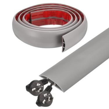 Imagem de HARFINGTON Capa de cabo de 1,8 m L 1,5 x A 0,3 Canal interno PVC esconde extensão, protetor de fios para evitar desvios de cabos, gerenciamento de cabos, cinza