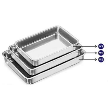 Imagem de Kit 3 Bandeja Assar Quadrada Tabuleiro Forma Aluminio - Lima formas