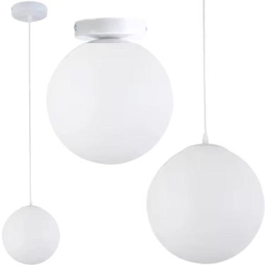 Imagem de Luminária Lustre Pendente 215Cm Jabuticaba Globo Vidro 15Cm