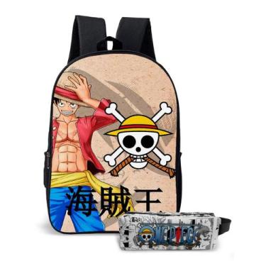 Imagem de Kit Mochila Infantil com Estojo Estampa Série Pirata Chapéu de Palha A