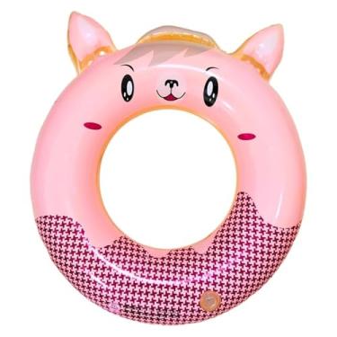 Imagem de Boia Inflável Infantil 65cm Circular Animais Bichos Fofinhos para Piscina Praia Lhama Unicórnio (Rosa (Lhama))