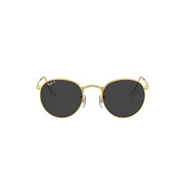 Imagem de Óculos de sol Ray-Ban RB3447 redondo metal, ouro/preto polarizado, 53 mm