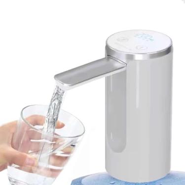 Imagem de Bebedouro Bomba Galão De Água Elétrica 5 A 20 Litros Recarregável Usb Com Controle Digital do Fluxo de Água - Cor Branca