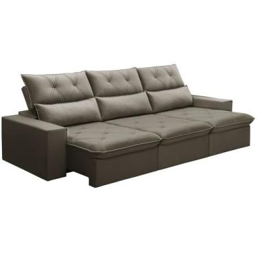 Imagem de Sofá Retrátil Reclinável Para Sala 4 Lugares 290cm Aires F04 Veludo Ma