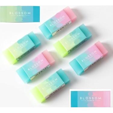 Imagem de Conjunto de 8 borrachas de lápis, borrachas coloridas em cubos fofos borrachas gradientes, borrachas de lápis padrão para escola, escritório, casa