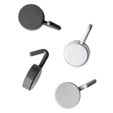 Imagem de Kit 10 Gancho Adesivo Plastico - Branco e Preto - Clink