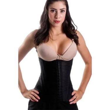 Imagem de Cinta Modeladora Faixa Redutora Abdominal 12 Barbatanas -PRETA-M - CAT