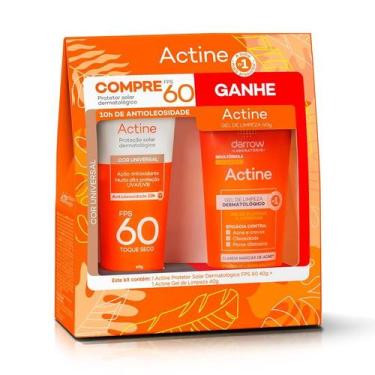 Imagem de Kit Protetor Solar Darrow Actine FPS60 Cor Universal 40g + Gel de Limp