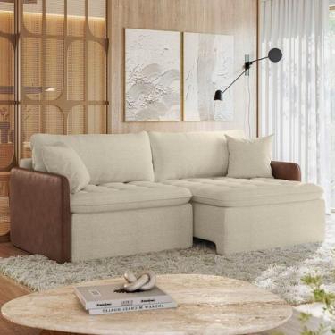 Imagem de Sofá Cama Retrátil e Reclinável 3 Lugares 234cm Belmopã Espresso Móvei