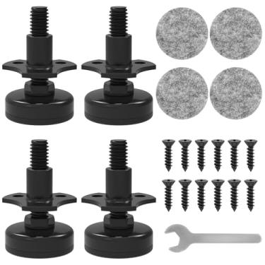 Imagem de FALESOUL Niveladores de pés de móveis com rosca de 9,5 cm, pés de nivelamento resistentes ajustáveis com inserções roscadas, niveladores de perna rosqueados na cadeira de mesa, sofá, armário, bancada
