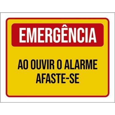 Imagem de Kit 3 Placas Emergência Ao Ouvir Alarme Afaste-Se 36X46