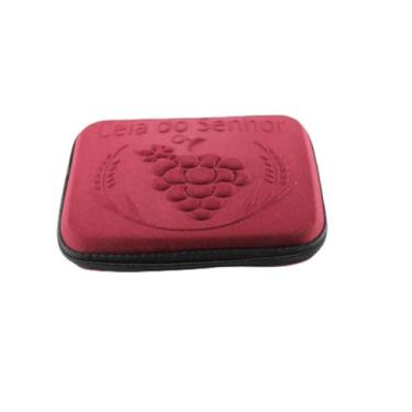 Imagem de Estojo Santa Ceia Portátil, Kit Completo com Zíper, Material EVA e Tecido Termo Moldado, 9,5 x 14 x 4 cm, Bandeja Interna, Disponível em Várias Cores (Vinho)