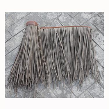 Imagem de Rolo de palha de palmeira artificial, telha de palha de telhado retardador de chamas, casa de madeira pavilhão palha falsa decoração de telhado natural à prova de fogo e rolo de palha de chama