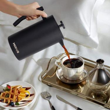 Imagem de Cafeteira Prensa Francesa De Aço Inoxidável Com Filtração de 3 Níveis 